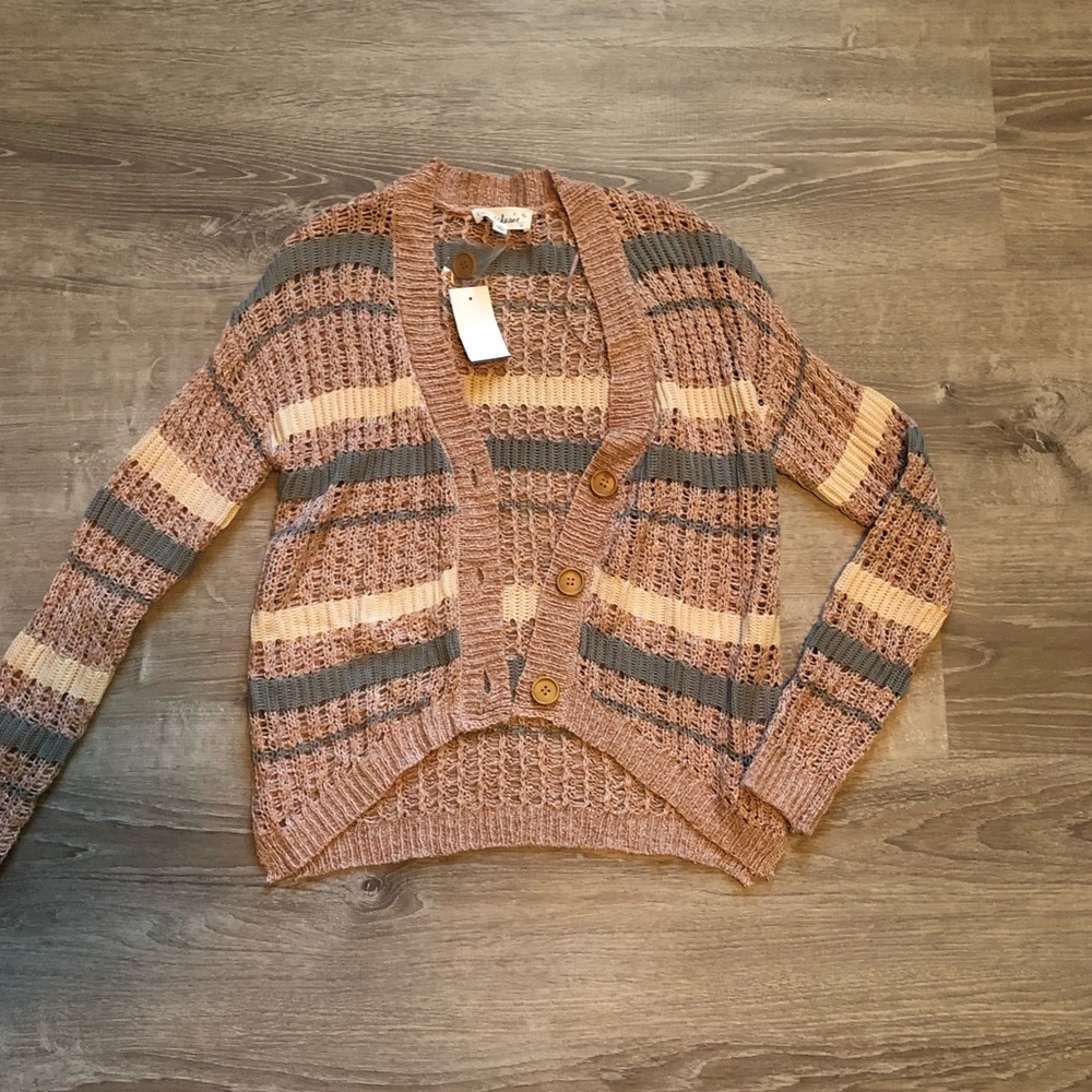 Blush stripped cardigan